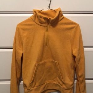 cropped fleece pullover